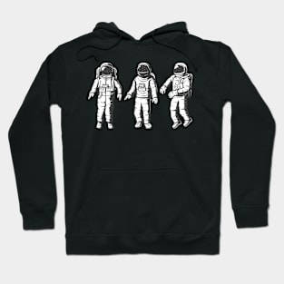 Three Astronauts Hoodie